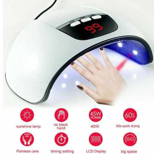 Neu UV LED Nagel Lampe Nagel Trockner Nailart Lichthärtungsgerät 45W Mit Sensor