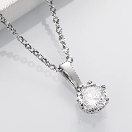 Geometric Cubic Zirconia Pendant Necklace for Women Wedding Party Jewelry