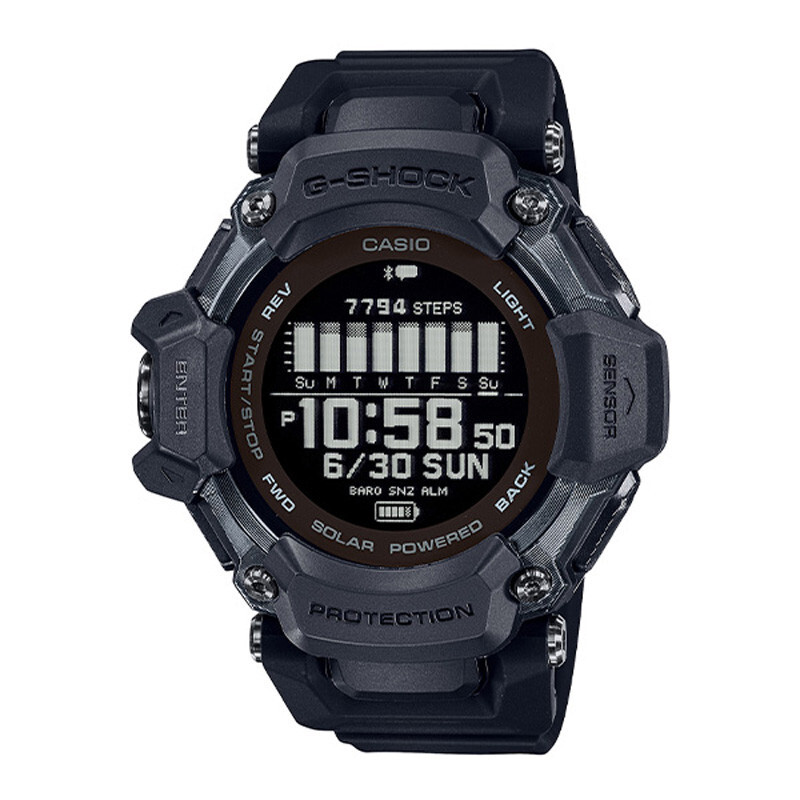 Pre-owned Casio G-shock Gbd-h2000-1bjr G-squad Black Bluetooth Mobile Sport Men Watch