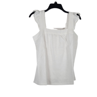 Style & Co Embroidered Flutter-Strap Tank Top White Medium