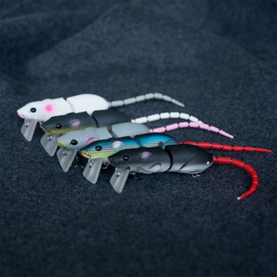 Multi Jointed Topwater Rat Mouse Fishing Lure Bass Lunker Lure Pike Wake Bait