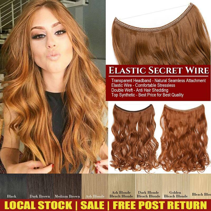 Thick Full Head Secret Hidden Halos Headband Hair Extensions Wire