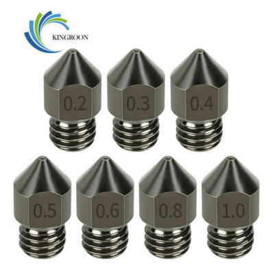 3D Printer Hardened Steel Extruder Nozzle 0.2-1mm for Anet MK7 MK8 Ender 3 CR10