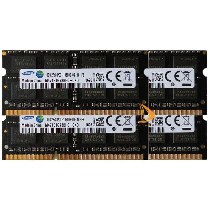 32GB Samsung 4X 8GB 2RX8 DDR3 1333MHz PC3-10600S 204PIN SODIMM