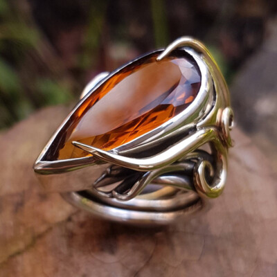 Women Vintage 925 Silver Wedding Ring Jewelry Pear Cut Cubic Zircon Gift Sz 6-10