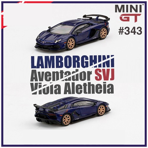 ミニカー MINI GT Lamborghini Aventador SVJ Viola 1/64 Lamborghini Aventador Svj Viola Aletheia Purple Diecast