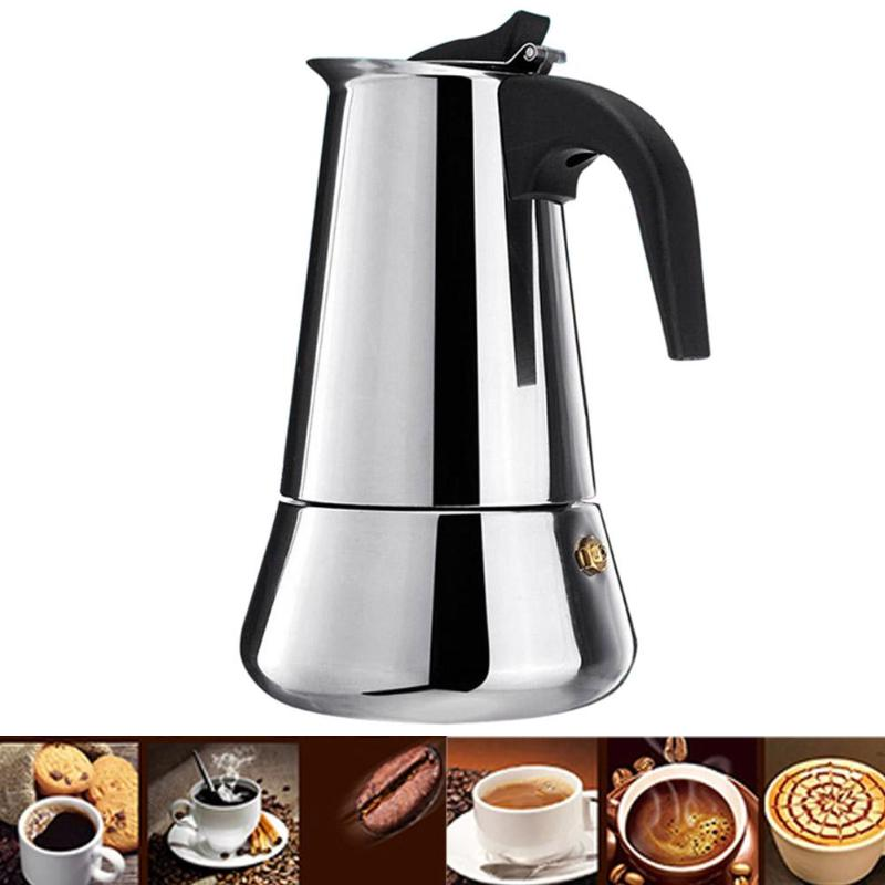 Cup Stove Top Coffee Percolator Moka Pot Stainless Steel