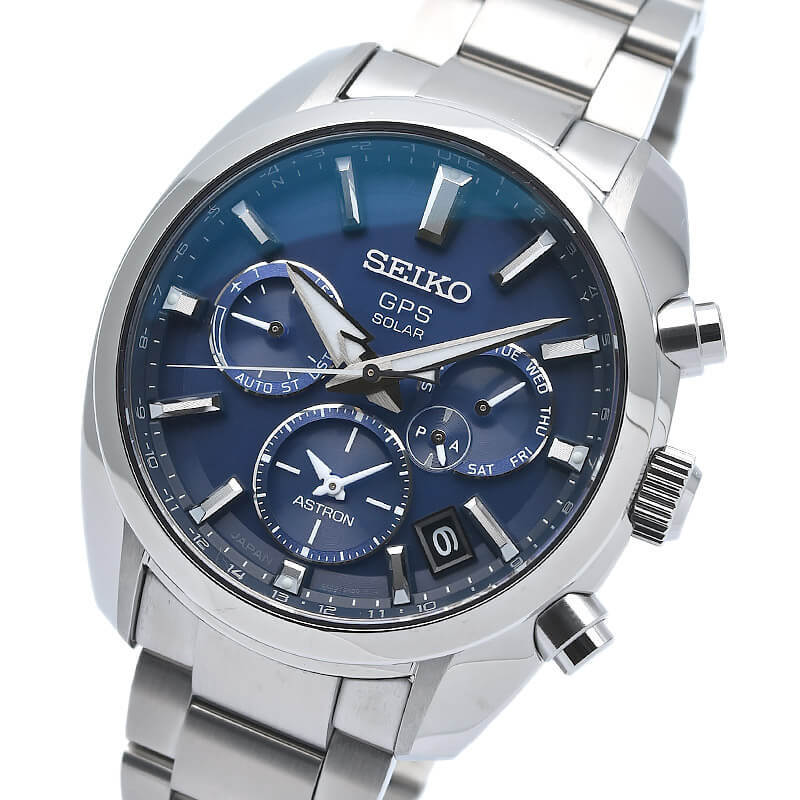 Pre-owned Seiko Astron Sbxc019 5x Series Gps Radio Solar Watch Blue Dial Sapphire Crystal