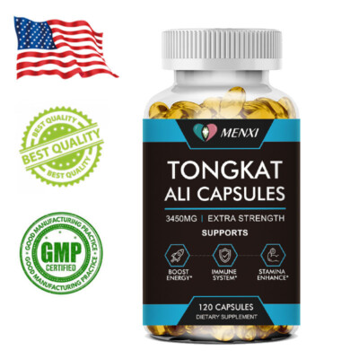 Tongkat Al LONGJACK GRADE A STRONGEST ROOT EXTRACT 200:1 3450MG 120 Capsules