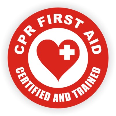 CPR First Aid Certified Trained Hard Hat Decal | Label | EMT AED Helmet Sticker