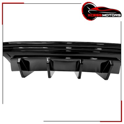 Fits 16-24 Chevy Camaro Ikon Style Rear Bumper Diffuser Gloss Black PP - 3PCS