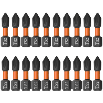 20Pcs PH2 Impact Driver Bit Set 25mm Phillips Impact Duty Screw Drill Bits Tool