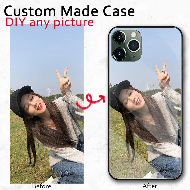 Customized DIY Tempered Glass Phone Case Personalized Picture iPhone +