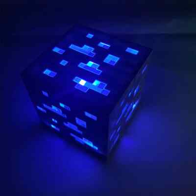 Minecraft Ore Block Night Light Interactive Lamp - Diamond/Redstone/Gold/Emerald