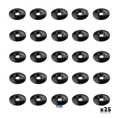 Kart 25 x M8 x 35mm Countersunk Black Anodised Alloy CSK Washer Pack Twenty Five