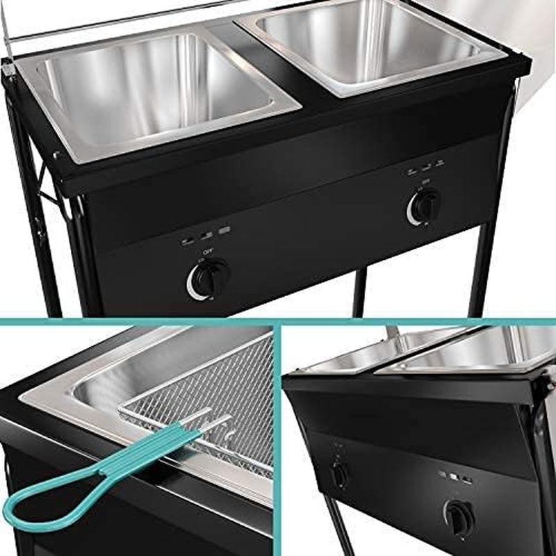 FT22 Two-Tank Propane Deep Fryer Commercial Deep Fryer, Outdoor Deep Fryer with