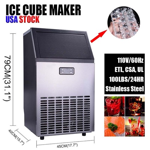 Stainless Steel Commercial Ice Cube Maker Undercounter Freestanding Machine Bar