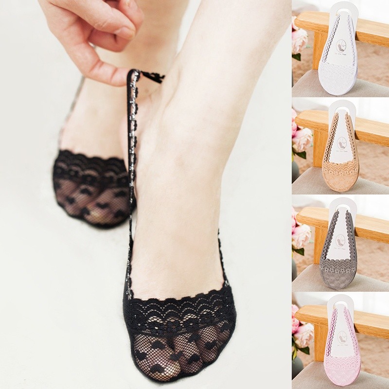 5 Paires De Chaussettes Liner À Lacets Invisibles À Dos Slingback
