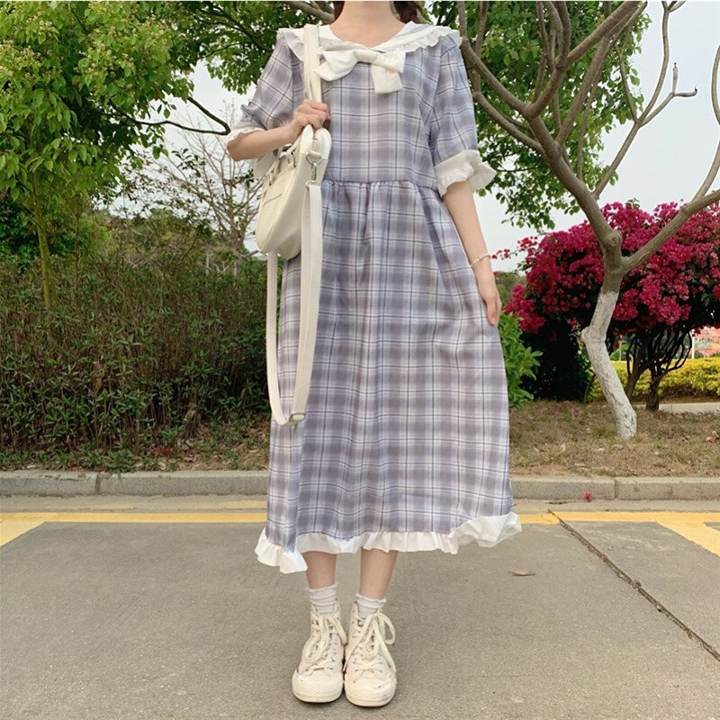 美品　uhr Checkered Tiered Dress 1-2y Checkered Tiered Dress – Uhr Online store