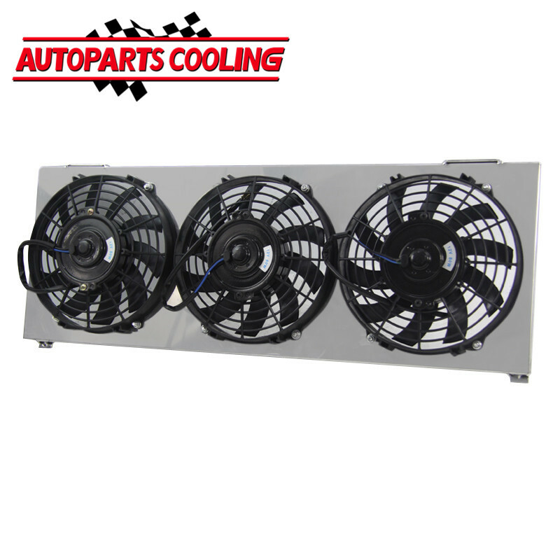 Aluminum Radiator Shroud+3x9"Fans FOR 19912001 95 97 Jeep