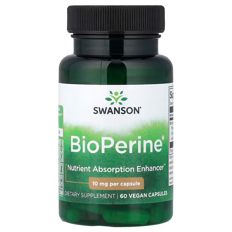 Swanson BioPerine 10 mg 60 Caps - Piperine Bioavailability Booster