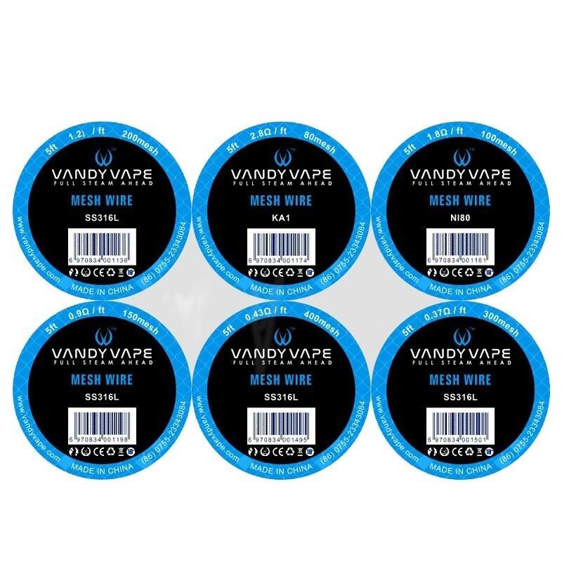 VandyVape MESH Wire Draht Wickeldraht KA1 Ni80 SS316L RBA Verdampfer Vandy Vape