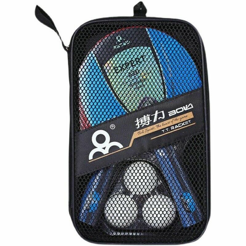 Tennis Ping Pong Racket Paddle Bat+3pcs Balls Bag Set