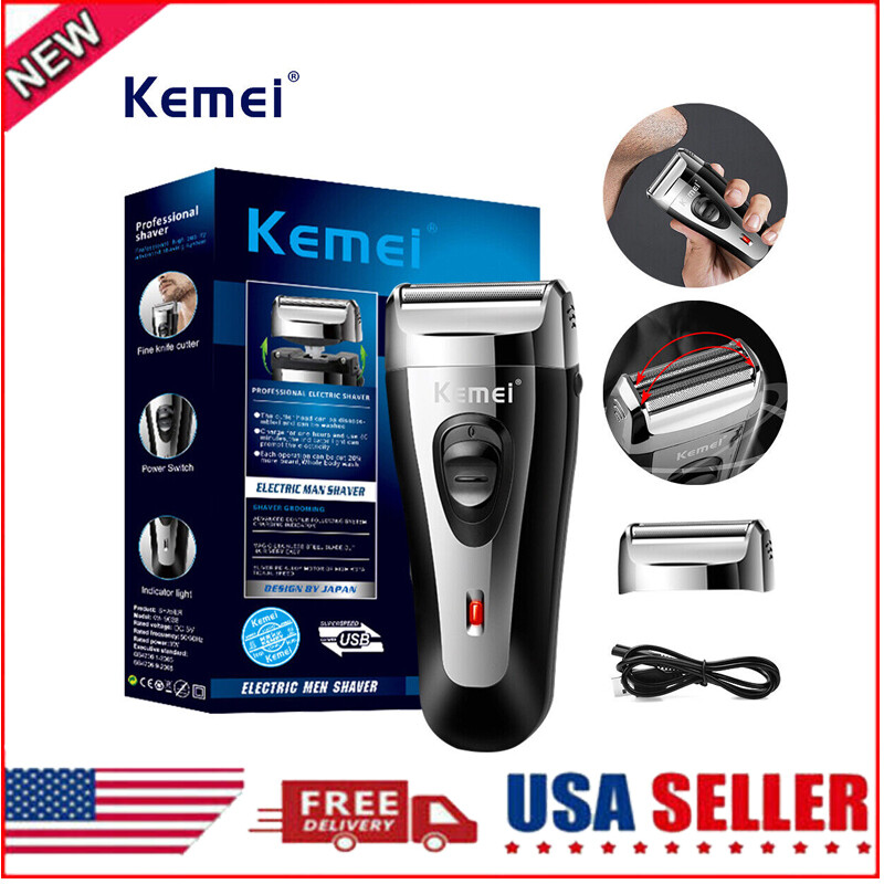 Maquina Eléctrica Recargable USB para afeitar Barba Hombres Afeitadora de pelo