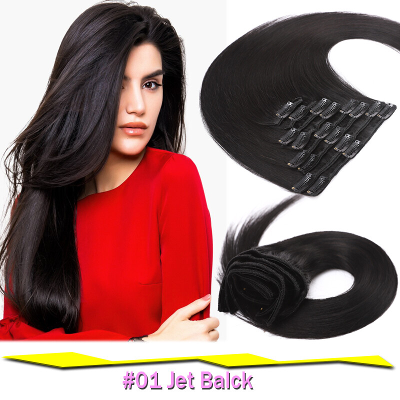 CLEARANCE 100% Human Hair Extensions Clip In Real Remy Hair