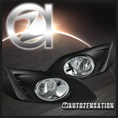 Fit 2012-2016 Chevy Sonic Clear Fog Light Driving Bumper Lamps Pair w/ Bezel