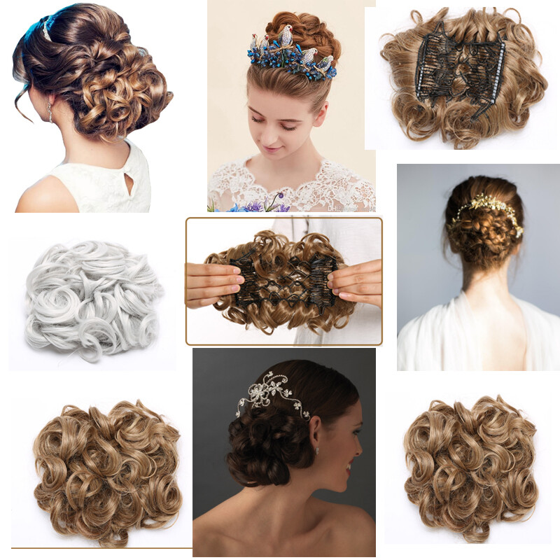 Comb Clip In Hair Updo Messy Bun Natural Curly Wavy Hair
