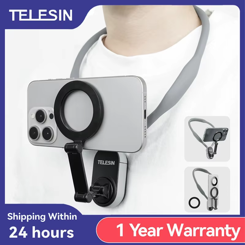 TELESIN Silicone Phone Magnetic Neck Mount Quick Release Hold for Iphone 15 14 1