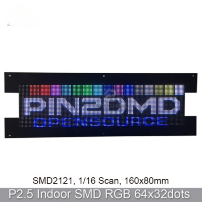P2.5 Indoor 64*32dots RGB Full Color LED Matrix Panel For 128*32 Pin2dmd Display