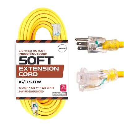 Iron Forge Cable Weatherproof 50 Ft Outdoor Extension Cord - 16/3 Sjtw 13 Amp