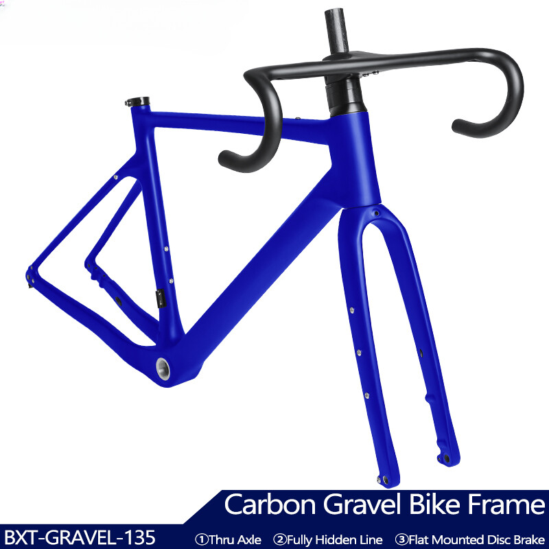 700C/27.5er Disc Brake Carbon Fiber Gravel Bike Frameset Thru Axle 142*12mm