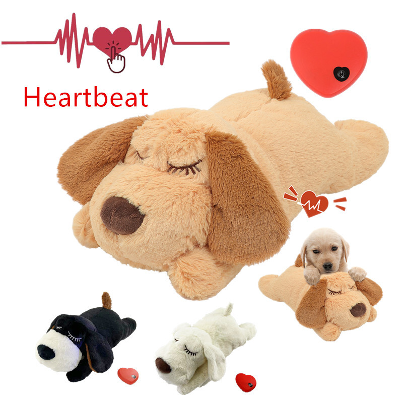 Pet Snuggle Anxiety Relief Sleep Aid Heartbeat Plush Doll Dog Puppy Training Toy