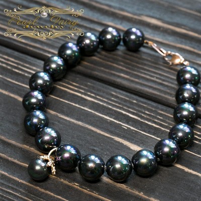 Pearl Bracelet from Mallorca with Gold-Plated Pendant and Zircon Crystals