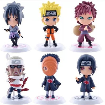 6PCS Naruto Figures Set - Sasuke, Gaara, Madara (7-8CM) Mini Figurines
