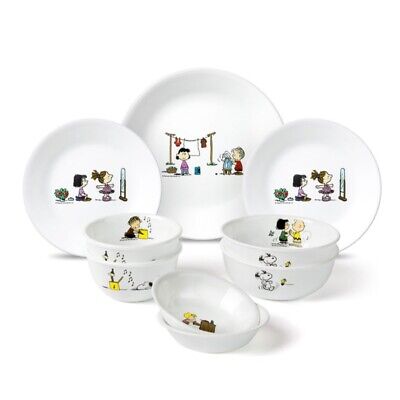 CORELLE x Peanuts Edition Snoopy The Home Couple 9P Set Dinnerware Plate Bowl