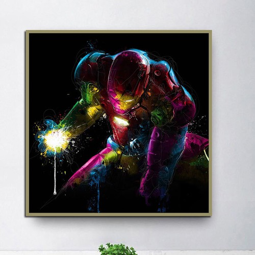 Details About Colorful Iron Man Print Oil Painting On Canvas Art Mural Home Wall Bedroom Decor