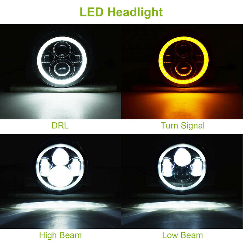 Pair For Jeep Wrangler JK 2007-17 Halo LED Headlights+ Halo LED Fog Lights Combo