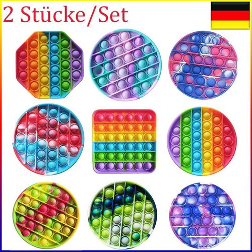 2X Neu Push Pop It Fidget Bubble Trend Spielzeug Toy Anti Stress Rainbow TikTok