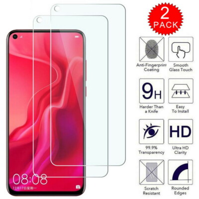 2 Pack 9H Tempered Glass Phone Front Film Clear Screen Protector For Smart Phone