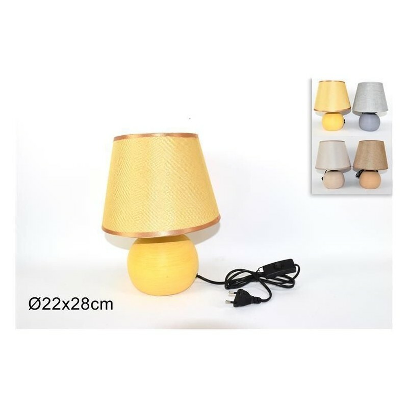 Lume Lampada Abat Jour Comodino Comò 28cm Luce Moderna E14 Bombato idea