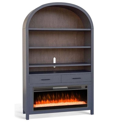 Sunny Designs 51.5" Wide Arch Bookcase with Electric Fireplace