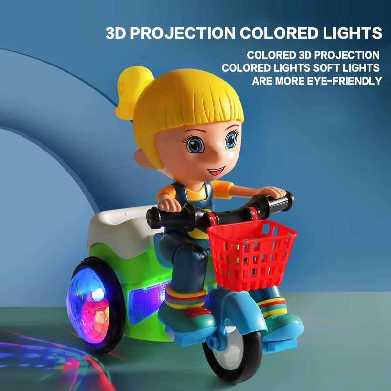 Electric Toy Tricycle for Kids - Stunt Spinning Car Holiday Gift