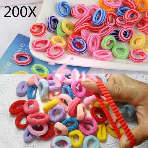 200pcs Hair Ties Elastic Rubber Band Rope For Baby Girls Kids