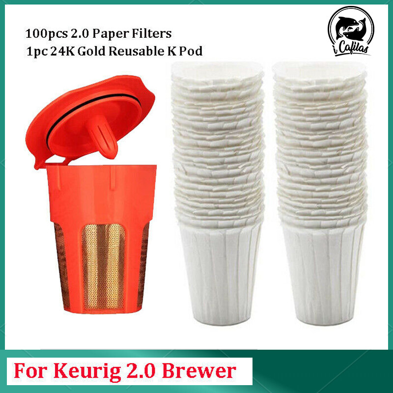 For Keurig 2.0 K Carafe KCup Reusable Refillable Coffee Pod 100Pcs