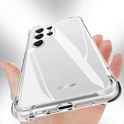 Clear Silicone Phone Case Cover For Samsung Galaxy S24 S22 S23 Ultra S21 S20 S10