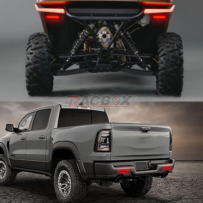2x 5" Red/Amber Oval LED Truck Trailer Stop Turn Tail Brake Lights Flowing DRL